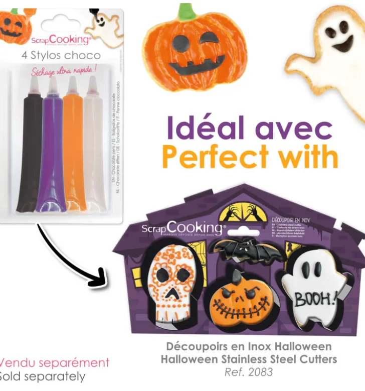 4 stylos goût choco Halloween