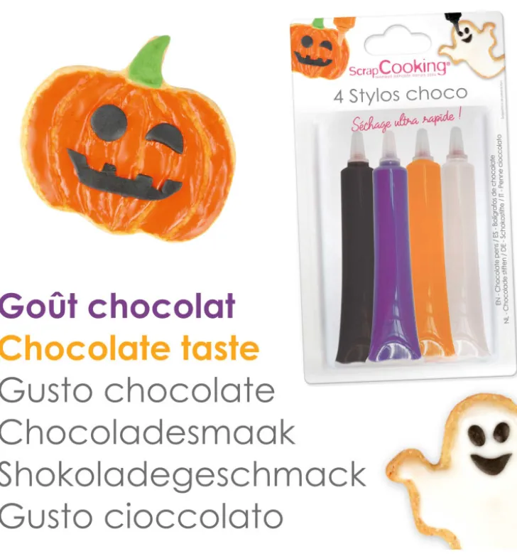 4 stylos goût choco Halloween