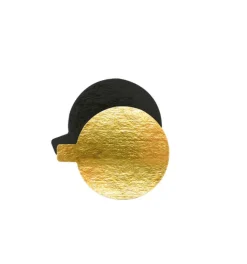 10 supports gâteaux individuels ronds or/noir 8 cm