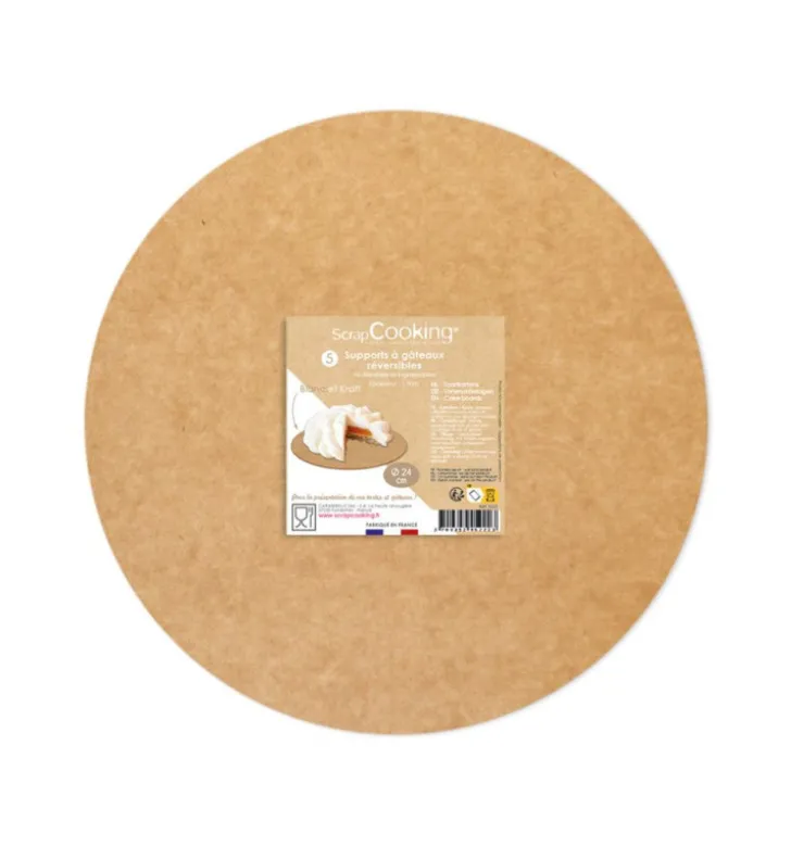 5 Supports ronds 24 cm kraft