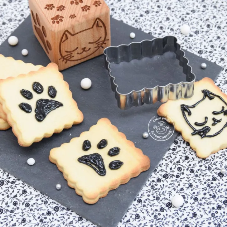 Tampon à biscuits Chat et emporte pièce