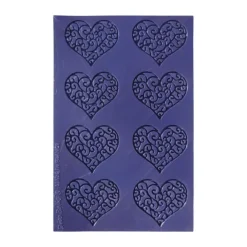 Tapis en silicone pour tuile motif cœurs entrelacés – 8 cavités