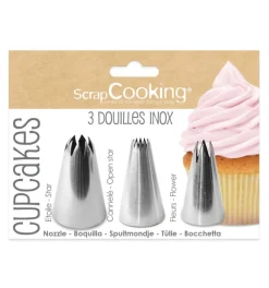 Trio de douilles pour décor de cupcakes